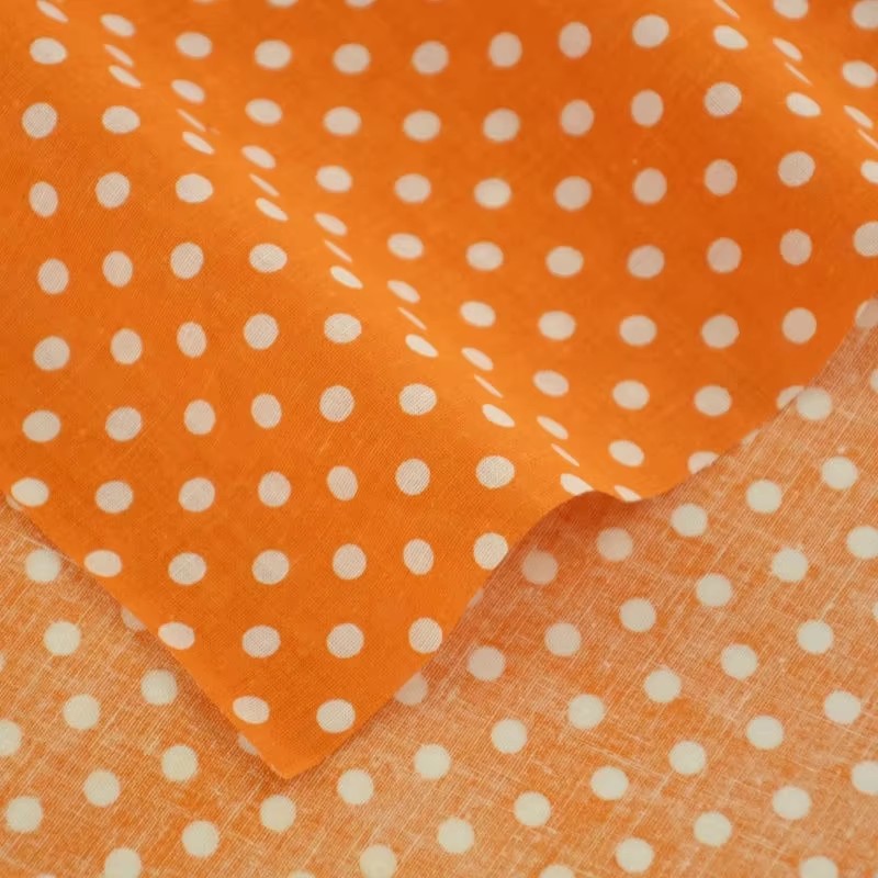 50X150CM White Orange Polka Do - Sewing In Textile 评论和价格