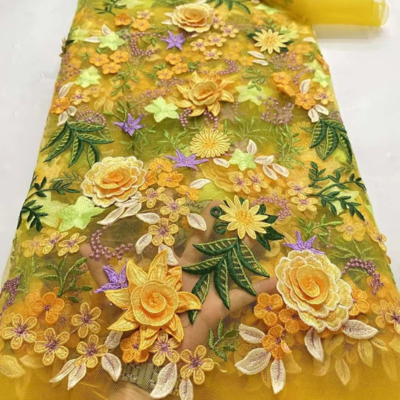 90x130cm 3D Floral Embroidered - Sewing In Textile 评论和价格
