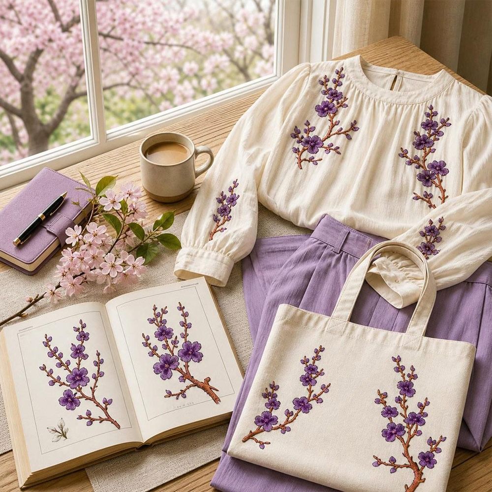 DIY Cherry Blossom Iron On Pat - Sewing In Textile 评论和价格