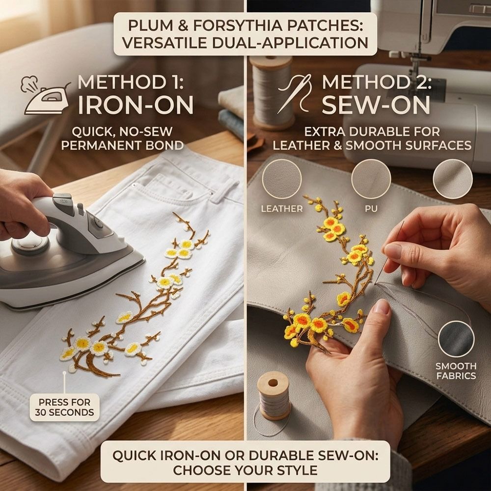 DIY Cherry Blossom Iron On Pat - Sewing In Textile 评论和价格